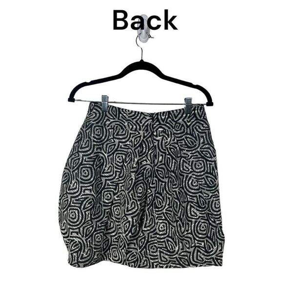 Eva Franco Anthropologie Women's Black and Cream Woven Bubble Skirt Size… - Picture 2 of 5